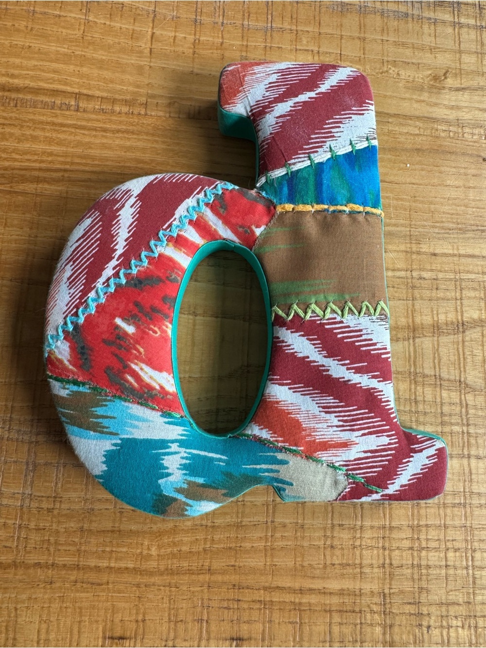 Anthropologie Multicolor Fabric Letter "d” Accent